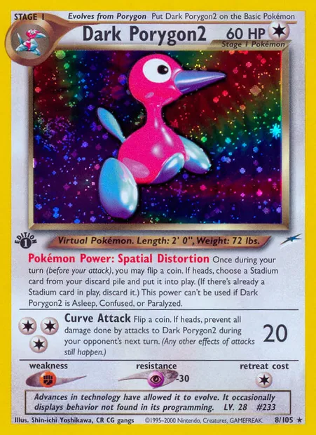 Dark Porygon2, Pokémon card NDE 8 — Neo Destiny set