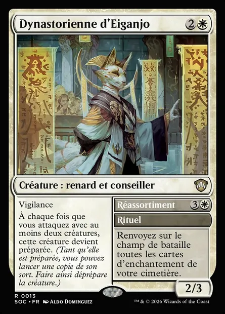 Dynastorienne d'Eiganjo // Replenish, carte Magic SOC 13 — extension Secrets of Strixhaven Commander
