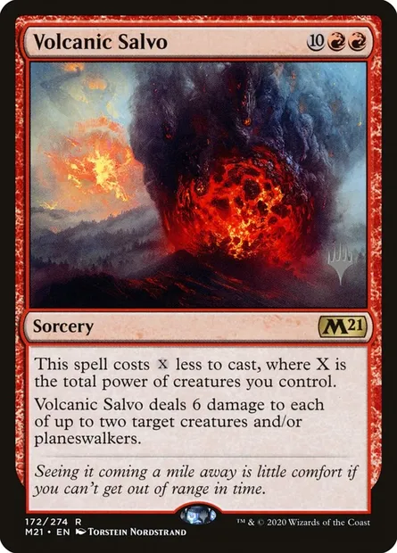 Volcanic Salvo, Magic card PM21 172p — Core Set 2021 Promos set