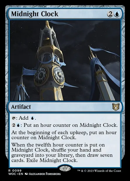 Midnight Clock, Magic card WOC 99 — Wilds of Eldraine Commander set