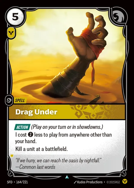Drag Under, Riftbound card SFD 164 — Spiritforged set