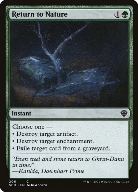 Return to Nature, Magic card SCD 206 — Starter Commander Decks set