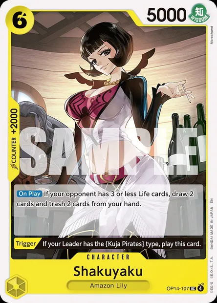 Shakuyaku, One Piece card OP14-107 — THE AZURE SEA’S SEVEN set