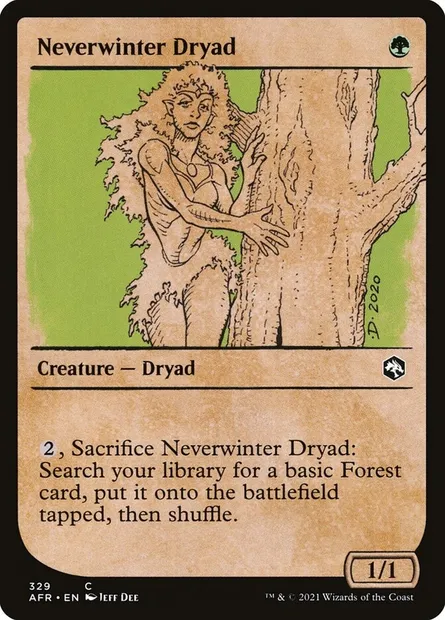 Neverwinter Dryad, Magic card AFR 329 — Adventures in the Forgotten Realms set