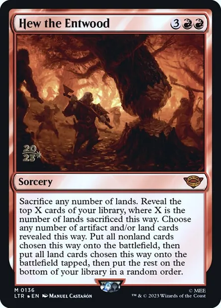 Abattage du bois des Ents, carte Magic PLTR 136s — extension Tales of Middle-earth Promos