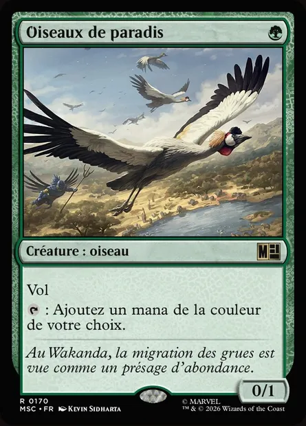 Oiseaux de paradis, carte Magic MSC 170 — extension Marvel Super Heroes Commander