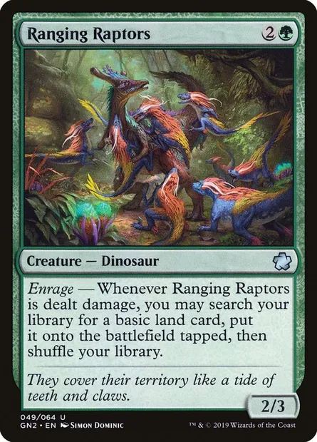Ranging Raptors, Magic card GN2 49 — Game Night 2019 set
