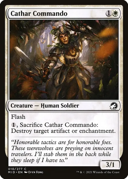Cathar Commando, Magic card MID 10 — Innistrad: Midnight Hunt set
