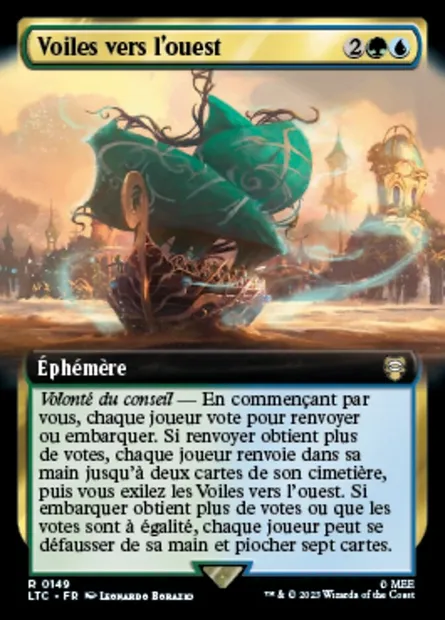 Voiles vers l'ouest, carte Magic LTC 149 — extension Tales of Middle-earth Commander