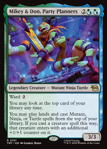 Mikey & Don, Party Planners, Magic card TMT 157 — Teenage Mutant Ninja Turtles set