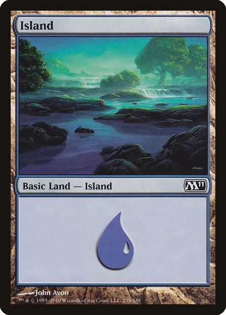 Island, Magic card M11 235 — Magic 2011 set