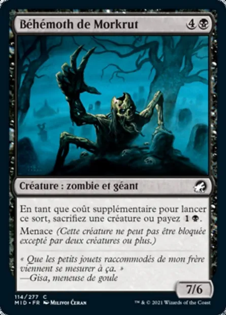 Béhémoth de Morkrut, carte Magic MID 114 — extension Innistrad : chasse de minuit