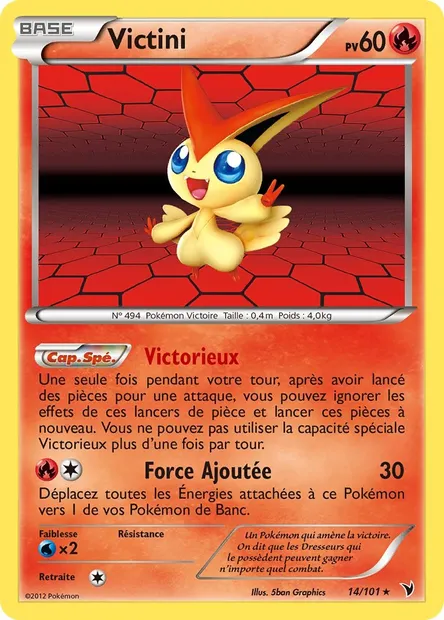 Victini, carte Pokémon NVI 14 — extension Nobles Victoires