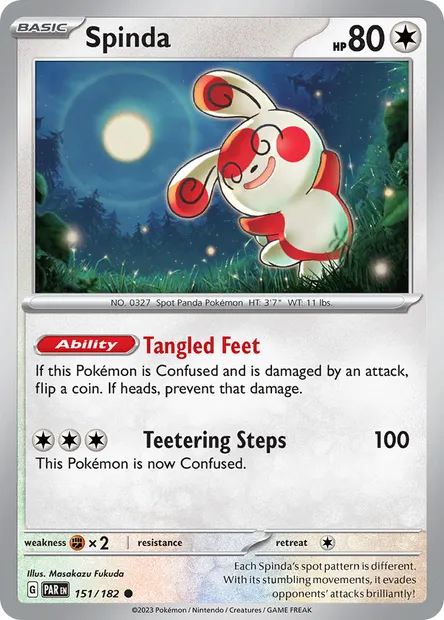 Spinda, Pokémon card PAR 151 — Paradox Rift set