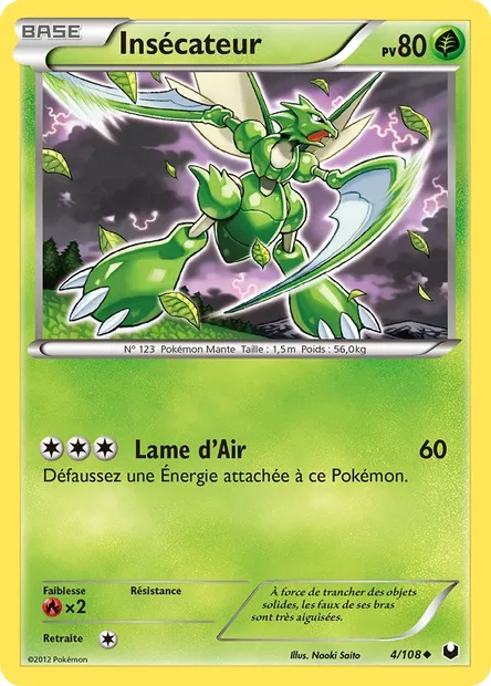 Insécateur, carte Pokémon DEX 4 — extension Explorateurs Obscurs