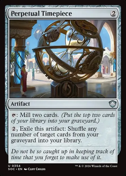 Perpetual Timepiece, Magic card SOC 354 — Secrets of Strixhaven Commander set