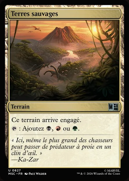 Terres sauvages, carte Magic MSC 827 — extension Marvel Super Heroes Commander