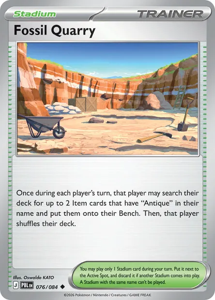 Fossil Quarry, Pokémon card PBL 076 — Pitch Black set