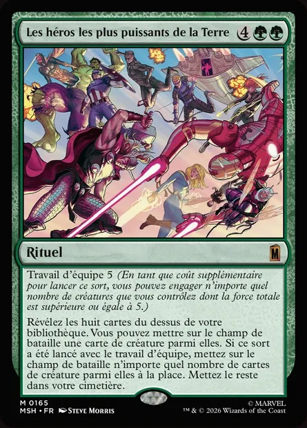 Les héros les plus puissants de la Terre, carte Magic MSH 165 — extension Marvel Super Heroes