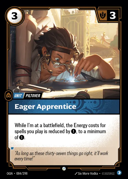 Eager Apprentice, carte Riftbound OGN 084 — extension Origins