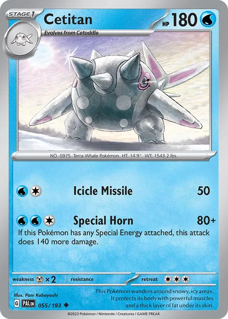 Cetitan, Pokémon card PAL 055 — Paldea Evolved set