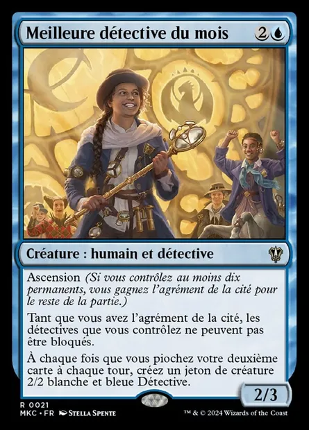 Meilleure détective du mois, carte Magic MKC 21 — extension Murders at Karlov Manor Commander