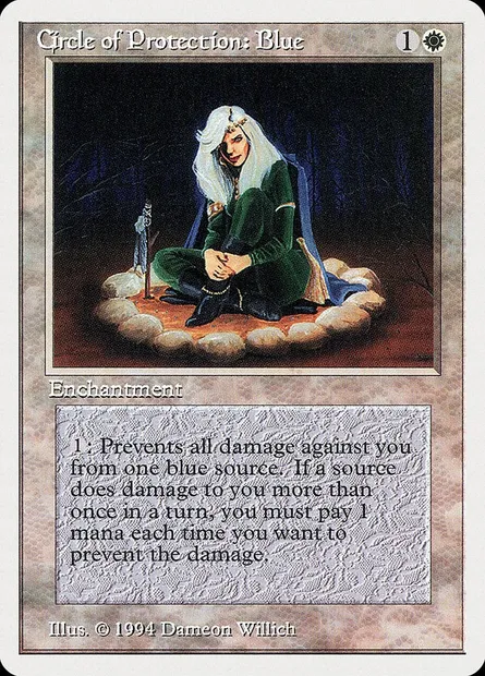 Cercle de protection : bleu, carte Magic SUM 10 — extension Summer Magic / Edgar
