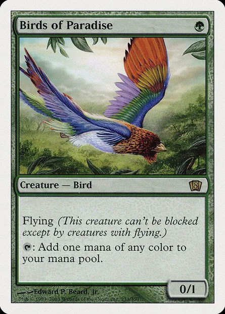 Oiseaux de paradis, carte Magic 8ED 233 — extension Huitième Edition