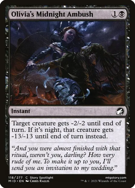 Olivia's Midnight Ambush, Magic card MID 118 — Innistrad: Midnight Hunt set