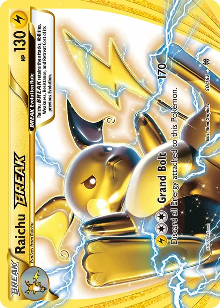 Raichu BREAK, Pokémon card BKT 50 — BREAKthrough set
