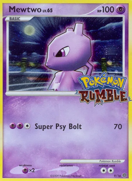Mewtwo, Pokémon card RM 9 — Pokémon Rumble set