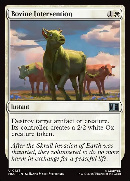 Bovine Intervention, Magic card MSC 123 — Marvel Super Heroes Commander set
