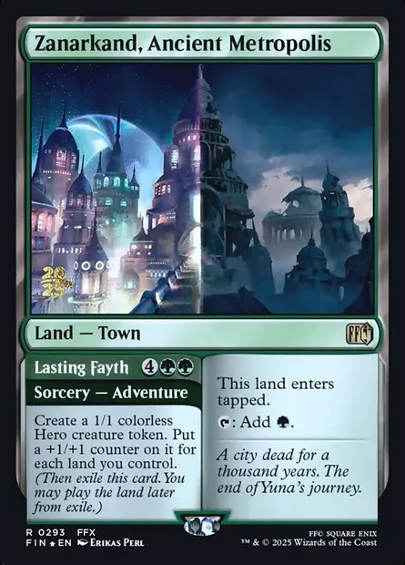 Zanarkand, Ancient Metropolis // Lasting Fayth, Magic card PFIN 293s — Final Fantasy Promos set