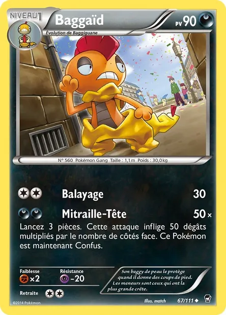 Baggaïd, carte Pokémon FFI 67 — extension Poings Furieux