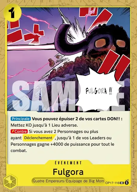 Fulgora, carte One Piece OP17-116 — extension LES GUERRIERS LES PLUS PUISSANTS AU MONDE