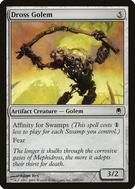 Golem de Mephidross, carte Magic DST 119 — extension Sombracier