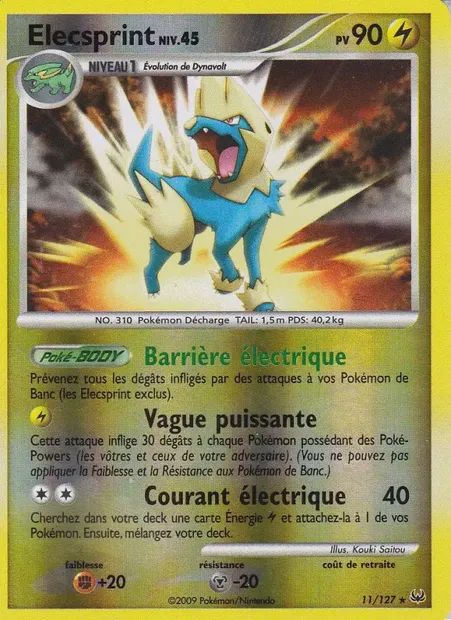 Élecsprint, carte Pokémon PL 11 — extension Platine
