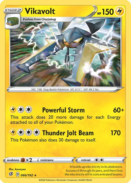 Vikavolt, Pokémon card RCL 66 — Rebel Clash set