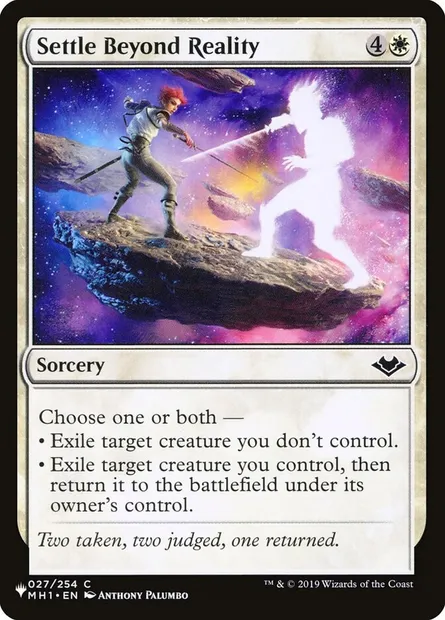 Settle Beyond Reality, Magic card PLST MH1-27 — The List set