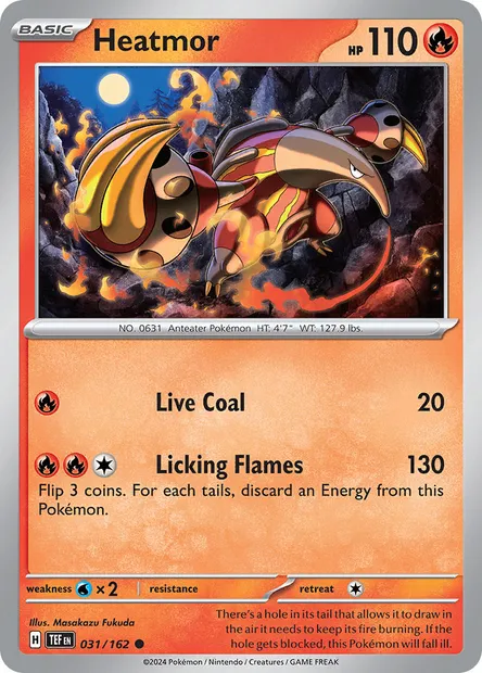 Heatmor, Pokémon card TEF 031 — Temporal Forces set