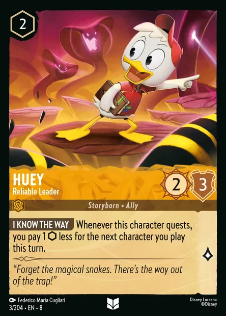 Huey - Reliable Leader, Disney Lorcana card CH8-003 — The Reign of Jafar set