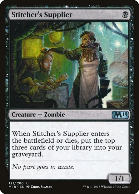 Stitcher's Supplier, Magic card M19 121 — Core Set 2019 set