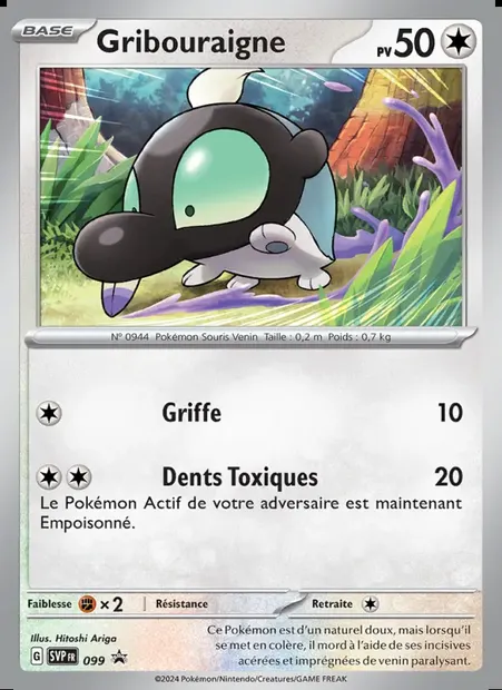 Gribouraigne, carte Pokémon PR-SV 099 — extension SVP Black Star Promos