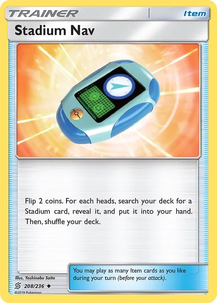 Stadium Nav, Pokémon card UNM 208 — Unified Minds set