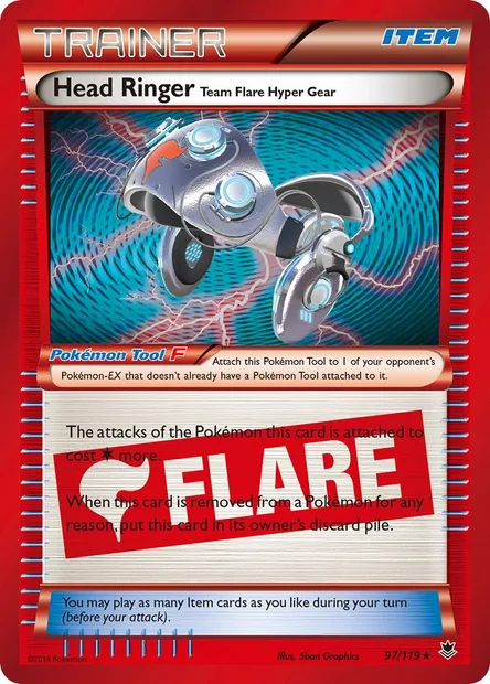 Head Ringer Team Flare Hyper Gear, Pokémon card PHF 97 — Phantom Forces set