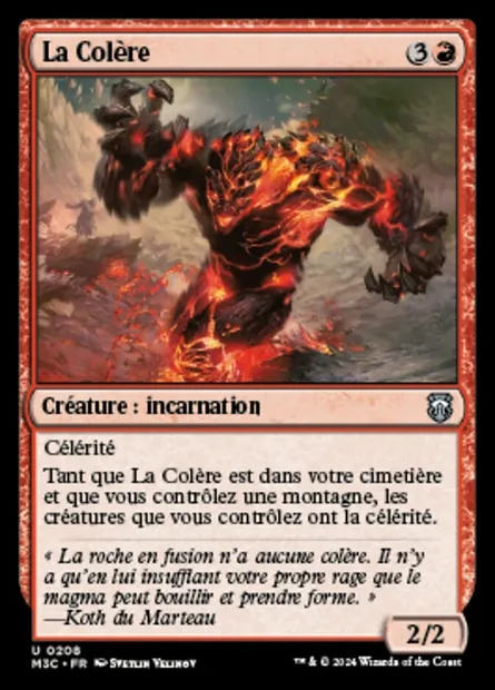 La Colère, carte Magic M3C 208 — extension Modern Horizons 3 Commander
