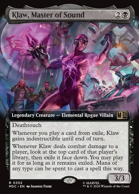 Klaw, Master of Sound, Magic card MSC 352 — Marvel Super Heroes Commander set
