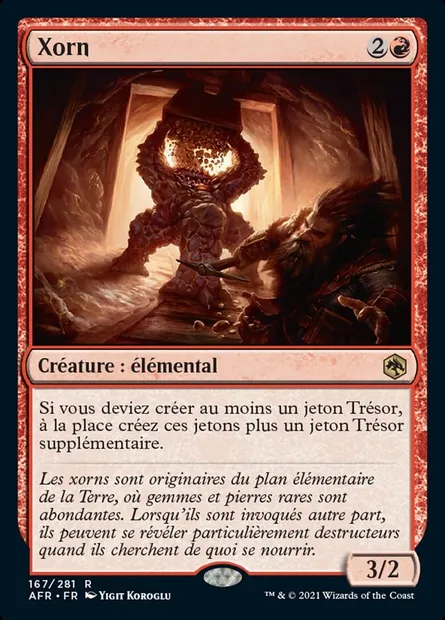 Xorn, carte Magic AFR 167 — extension Forgotten Realms: Aventures dans les Royaumes Oubliés