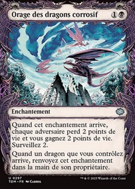 Orage des dragons corrosif, carte Magic TDM 297 — extension Tarkir: Dragonstorm