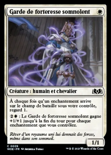 Garde de forteresse somnolent, carte Magic WOE 29 — extension Wilds of Eldraine